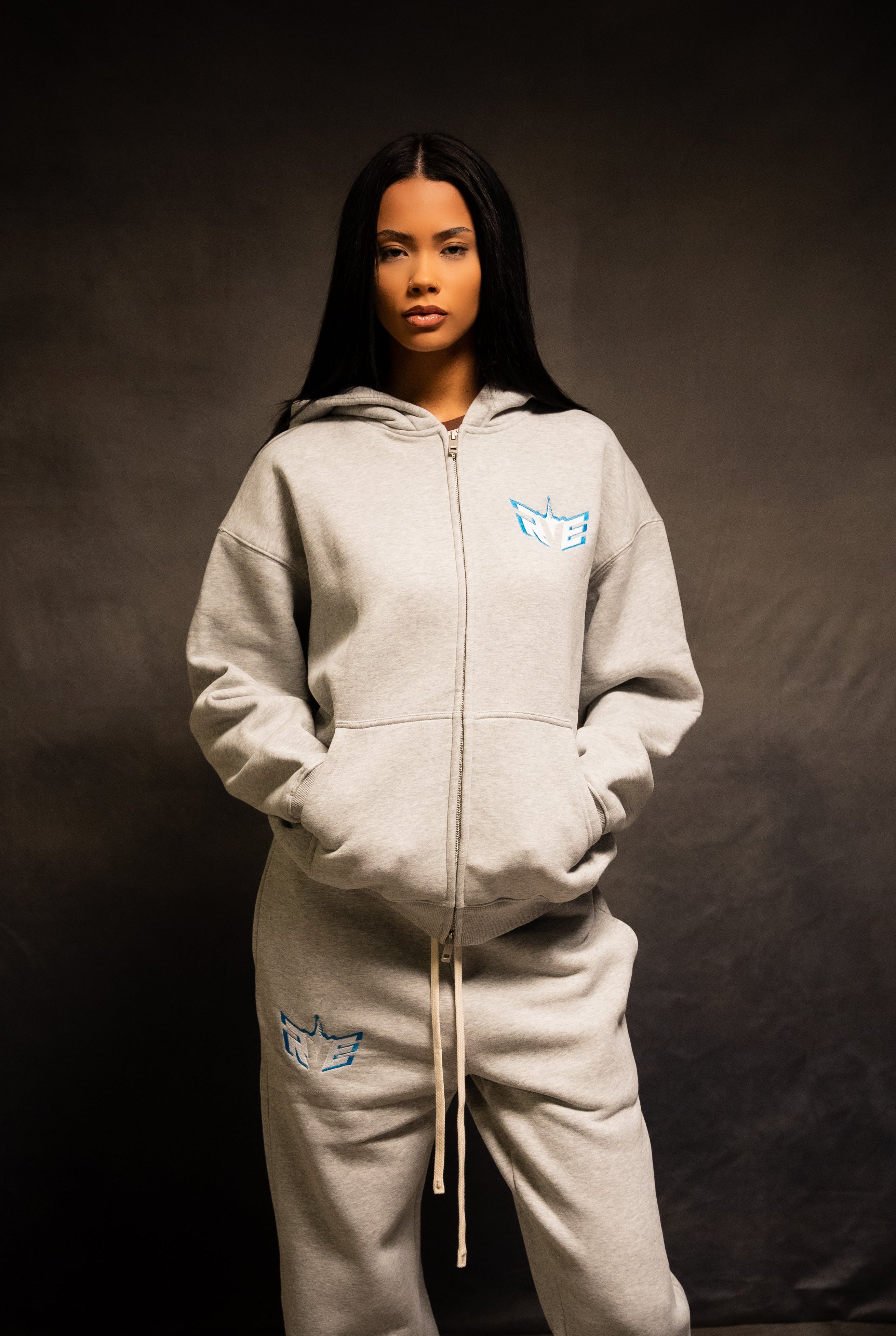 RVE ZIP HOODIE - GREY